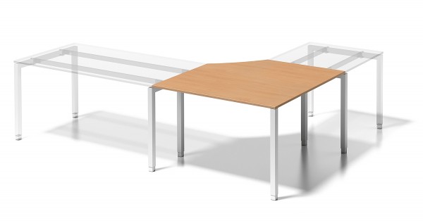 Bisley Cito Verkettungsplatte, DAC1212FG, 740 mm höhenfixes U-Gestell, B 1200/1200 x T 800 mm