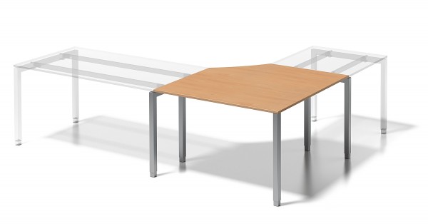 Bisley Cito Verkettungsplatte, DAC1212FG, 740 mm höhenfixes U-Gestell, B 1200/1200 x T 800 mm