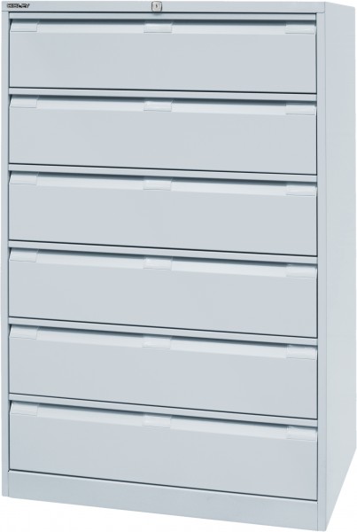 Bisley Karteischrank, dreibahnig, DIN A5, DF6, 6 Schubladen