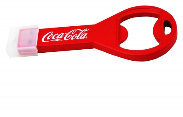 Coca Cola COKE-USBOPENBOTTLE-16-C Flaschenöffner Flash Drive Laufwerk USB 2.0-Stick 16GB rot/weiß