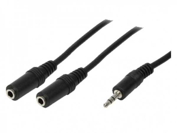 LogiLink Audio Kabel 0,20m 1x3,5 auf 2x3,5 Stereo Jacks (CA1046)