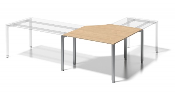 Bisley Cito Verkettungsplatte, DAC1212FG, 740 mm höhenfixes U-Gestell, B 1200/1200 x T 800 mm
