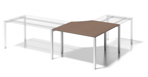 Bisley Cito Verkettungsplatte, DAC1212FG, 740 mm höhenfixes U-Gestell, B 1200/1200 x T 800 mm