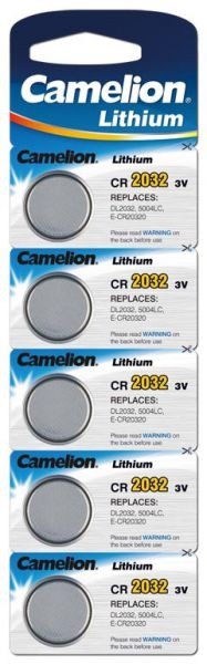 Camelion Lithium Knopfzelle CR2032 3 V, 20 x 3,2mm, 5er Blister