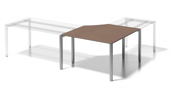 Bisley Cito Verkettungsplatte, DAC1212FG, 740 mm höhenfixes U-Gestell, B 1200/1200 x T 800 mm