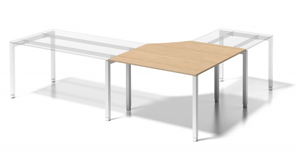 Bisley Cito Verkettungsplatte, DAC1212FG, 740 mm höhenfixes U-Gestell, B 1200/1200 x T 800 mm
